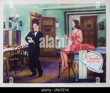 CHARLIE CHAPLIN und PAULETTE GODDARD in der MODERNE 1936 Regisseur/Produzent/Autor/Musik CHARLES CHAPLIN Stummfilm mit Soundeffekten Charles Chaplin Productions/United Artists Stockfoto