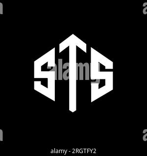 STS-Logo in Polygonform. STS-Polygon- und würfelförmiges Logo. STS sechseckige Vektor-Logo-Vorlage in Weiß und Schwarz. STS monogr Stock Vektor