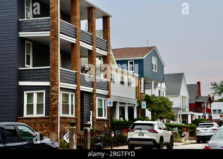 Gebäude in der East 120. Street in Little Italy in Cleveland, Ohio Stockfoto