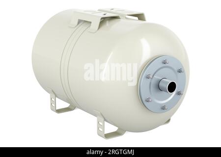 Drucktank-Behälter Erweiterung für Hauswasserwerk Pumpe, Membran Trinkwasser, 3D-Rendering isoliert auf weißem Hintergrund Stockfoto