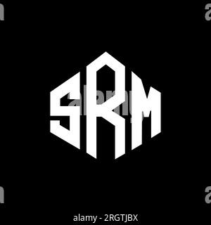Logo mit SRM-Buchstaben und Polygonform. SRM-Polygon- und würfelförmiges Logo. SRM sechseckige Vektor-Logo-Vorlage in Weiß und Schwarz. SRM monogr Stock Vektor