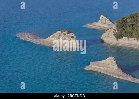 Cape Drastis Coast in der Dämmerung, Korfu Stockfoto