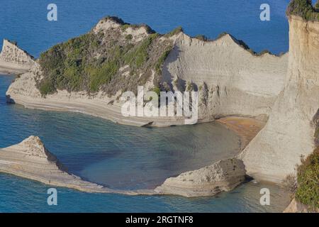 Cape Drastis Coast in der Dämmerung, Korfu Stockfoto