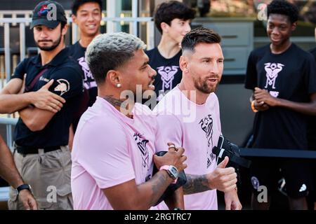 17-Josef Martínez von Inter Miami, 10-Lionel Messi von Inter Miami. Fort Lauderdale, Florida, USA. 11. August 2023. Kredit: Yaroslav Sabitov/YES Market Media/Alamy Live News Stockfoto