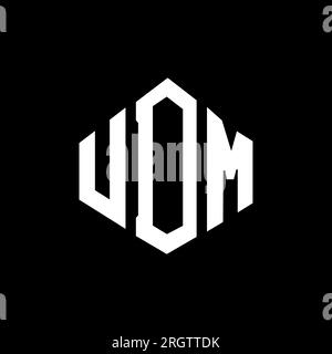 Logo mit UDM-Buchstaben und Polygonform. UDM-Polygon- und würfelförmiges Logo. UDM sechseckige Vektor-Logo-Vorlage in Weiß und Schwarz. UDM monogr Stock Vektor