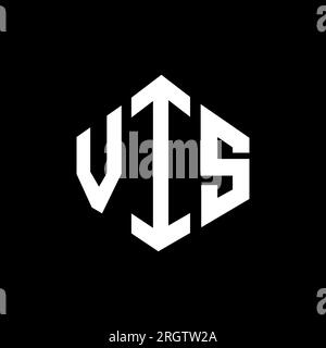 VIS-Logo mit Polygonform. VIS-Polygon- und würfelförmiges Logo. VIS sechseckige VEKTOR-Logo-Vorlage in Weiß und Schwarz. VIS monogr Stock Vektor