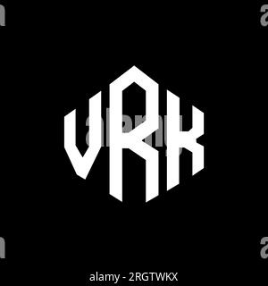 VRK-Logo in Polygonform. VRK-Polygon- und würfelförmiges Logo. VRK-sechseckige Vektor-Logo-Vorlage in Weiß und Schwarz. VRK Monogr Stock Vektor