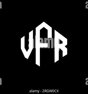 Logo mit VFR-Buchstaben und Polygonform. VFR-Polygon- und würfelförmiges Logo. VFR-sechseckige Vektor-Logo-Vorlage in Weiß und Schwarz. VFR Monogr Stock Vektor