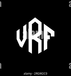 Logo mit VRF-Buchstaben und Polygonform. VRF-Polygon- und würfelförmiges Logo-Design. VRF sechseckige Vektor-Logo-Vorlage in Weiß und Schwarz. VRF Monogr Stock Vektor