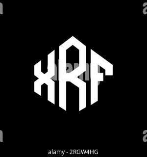 Logo mit RFA-Buchstaben und Polygonform. XRF-Polygon- und würfelförmiges Logo. XRF sechseckige Vektor-Logo-Vorlage in Weiß und Schwarz. RFA Monogr Stock Vektor