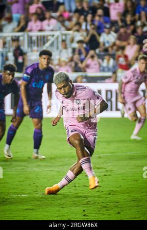 Fort Lauderdale, Florida, USA. 11. August 2023. 17-Josef Martínez von Inter Miami während des Spiels Charlotte FC gegen Inter Miami CF im DRV Pink Stadium in Florida, USA. Kredit: Yaroslav Sabitov/YES Market Media/Alamy Live News Stockfoto