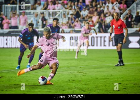 Fort Lauderdale, Florida, USA. 11. August 2023. 17-Josef Martínez von Inter Miami während des Spiels Charlotte FC gegen Inter Miami CF im DRV Pink Stadium in Florida, USA. Kredit: Yaroslav Sabitov/YES Market Media/Alamy Live News Stockfoto