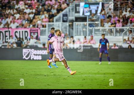 Fort Lauderdale, Florida, USA. 11. August 2023. 17-Josef Martínez von Inter Miami während des Spiels Charlotte FC gegen Inter Miami CF im DRV Pink Stadium in Florida, USA. Kredit: Yaroslav Sabitov/YES Market Media/Alamy Live News Stockfoto