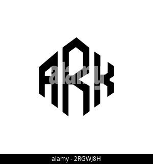 ARK-Logo in Polygonform. ARK-Polygon- und würfelförmiges Logo. ARK sechseckige Vektor-Logo-Vorlage in Weiß und Schwarz. ARK monogr Stock Vektor