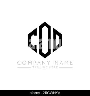 COD-Logo mit Polygonform. COD-Polygon- und würfelförmiges Logo. CSB sechseckige Vektorvorlage in Weiß und Schwarz. KABELJAU Monogr Stock Vektor