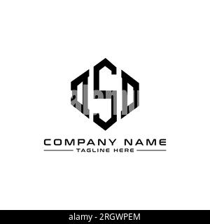 DSD-Logo in Polygonform. DSD-Polygon- und würfelförmiges Logo. DSD sechseckige Vektorvorlage in Weiß und Schwarz. DSD Monogr Stock Vektor