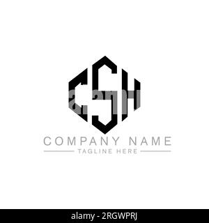 CSH-Logo mit Polygonform. CSH-Logo in Polygon- und Würfelform. CSH sechseckige Vektor-Logo-Vorlage in Weiß und Schwarz. CSH Monogr Stock Vektor