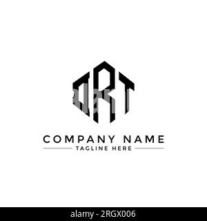 Logo mit DRT-Buchstaben und Polygonform. DRT-Polygon- und würfelförmiges Logo. Sechseckige DRT-Vektor-Logo-Vorlage in Weiß und Schwarz. DRT Monogr Stock Vektor