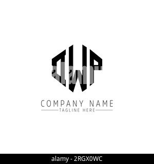 DWP-Logo in Polygonform. DWP-Logo in Polygon- und Würfelform. DWP sechseckige Vektor-Logo-Vorlage in Weiß und Schwarz. DWP Monogr Stock Vektor