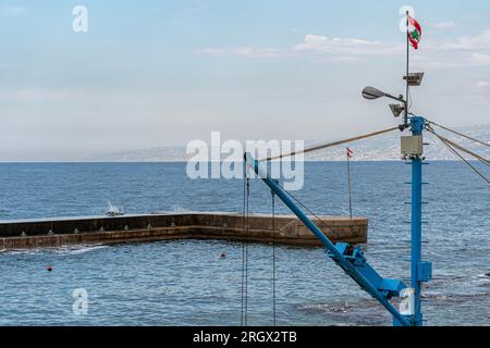 Der Blick auf das mittelmeer in beirut des libanon Stockfoto