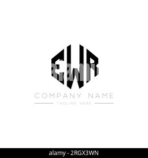 Logo mit EWR-Buchstaben und Polygonform. EWR-Polygon- und würfelförmiges Logo. EWR-sechseckige Vektor-Logo-Vorlage in Weiß und Schwarz. EWR monogr Stock Vektor