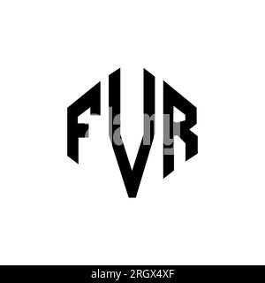 Logo mit FVR-Buchstaben und Polygonform. FVR-Polygon- und würfelförmiges Logo. FVR-sechseckige Vektorvorlage in Weiß und Schwarz. FVR Monogr Stock Vektor