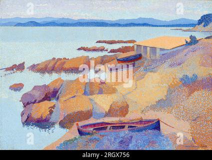 Calanque des Antibois (Fluss von Antibes), Landschaftsgemälde von Henri Edmond Cross, 1891-1892 Stockfoto