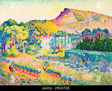 Henri Edmond Cross, Gemälde, Paysage Avec Le Cap Nègre, (Landschaft mit dem Cap Nègre), 1906 Stockfoto