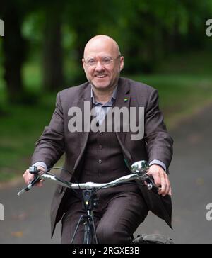 Patrick Harvie, Co-Leader von Scottish Greens und MSP für Glasgow, im Queens Park, Glasgow. Stockfoto