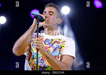 Auf dem Foto schließt Francesco Gabbani die sizilianische Tour mit dem letzten Datum in Marsala in der Provinz Trapani Credit: Independent Photo Agency Srl/Alamy Live News Stockfoto