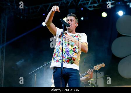 Auf dem Foto schließt Francesco Gabbani die sizilianische Tour mit dem letzten Datum in Marsala in der Provinz Trapani Credit: Independent Photo Agency Srl/Alamy Live News Stockfoto