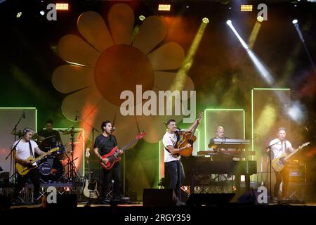 Auf dem Foto schließt Francesco Gabbani die sizilianische Tour mit dem letzten Datum in Marsala in der Provinz Trapani Credit: Independent Photo Agency Srl/Alamy Live News Stockfoto