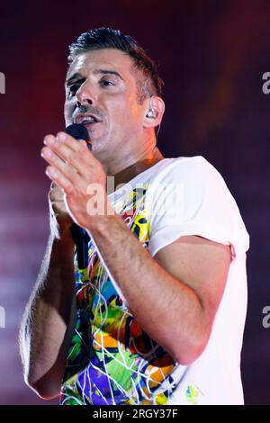Auf dem Foto schließt Francesco Gabbani die sizilianische Tour mit dem letzten Datum in Marsala in der Provinz Trapani Credit: Independent Photo Agency Srl/Alamy Live News Stockfoto