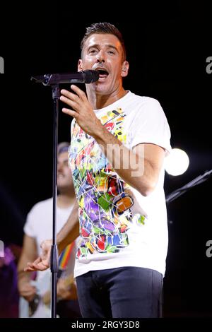 Auf dem Foto schließt Francesco Gabbani die sizilianische Tour mit dem letzten Datum in Marsala in der Provinz Trapani Credit: Independent Photo Agency Srl/Alamy Live News Stockfoto