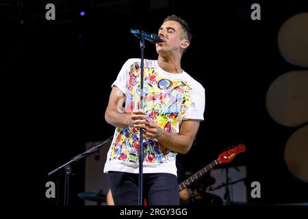 Auf dem Foto schließt Francesco Gabbani die sizilianische Tour mit dem letzten Datum in Marsala in der Provinz Trapani Credit: Independent Photo Agency Srl/Alamy Live News Stockfoto