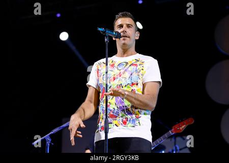 Auf dem Foto schließt Francesco Gabbani die sizilianische Tour mit dem letzten Datum in Marsala in der Provinz Trapani Credit: Independent Photo Agency Srl/Alamy Live News Stockfoto