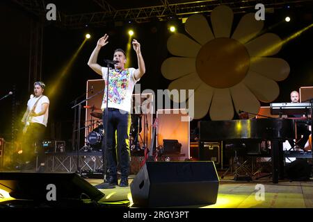 Auf dem Foto schließt Francesco Gabbani die sizilianische Tour mit dem letzten Datum in Marsala in der Provinz Trapani Credit: Independent Photo Agency Srl/Alamy Live News Stockfoto