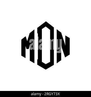 Logo mit MDN-Buchstaben und Polygonform. MDN-Polygon- und würfelförmiges Logo. MDN-sechseckige Vektorvorlage in Weiß und Schwarz. MDN Monogr Stock Vektor