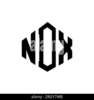 NDX-Logo in Polygonform. NDX-Polygon- und würfelförmiges Logo. NDX sechseckige Vektor-Logo-Vorlage in Weiß und Schwarz. NDX Monogr Stock Vektor