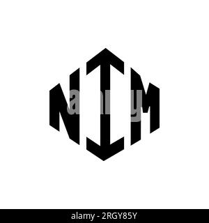 NIM-Logo in Polygonform. NIM-Polygon- und würfelförmiges Logo. NIM sechseckige Vektor-Logo-Vorlage in Weiß und Schwarz. NIM monogr Stock Vektor