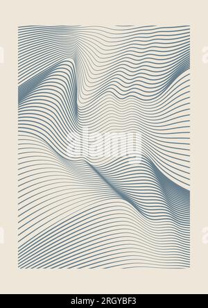 Ästhetischer, minimalistischer Druck mit Wellenlinien und modernem Style. Stock Vektor