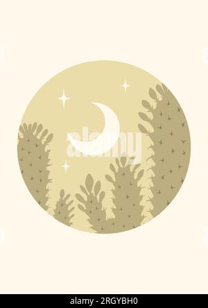 Abstrakte zeitgenössische ästhetische Wüstenlandschaft Vektordarstellung Stock Vektor