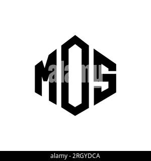 MOS-Logo in Polygonform. MOS-Polygon- und würfelförmiges Logo. MOS-sechseckige Vektor-Logo-Vorlage in Weiß und Schwarz. MOS Monogr Stock Vektor