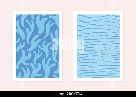Abstrakte, zeitgenössische Seeposter, ästhetische minimalistische, trendige Wanddekoration - Vektordarstellung Stock Vektor