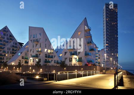 Die Eisberghäuser, Aarhus docklands, Dänemark. Stockfoto