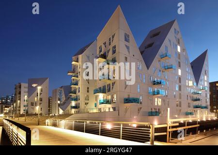 Die Eisberghäuser, Aarhus docklands, Dänemark. Stockfoto