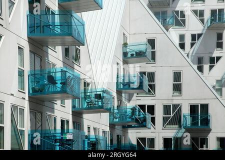 Die Eisberghäuser, Aarhus docklands, Dänemark. Stockfoto