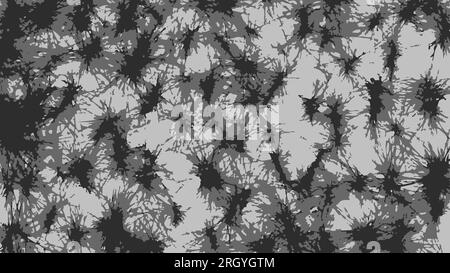 Abstrakte Schwarz-Weiß-Bilder, Hintergrund, scharfe Flecken. Einfarbiger Grunge Hintergrund. Abstrakte Textur mit Punkten und Klumpen für Design. Vintage Rough Halft Stock Vektor