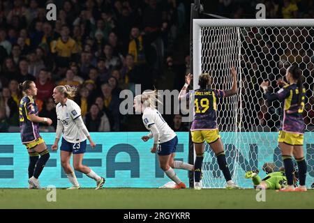 Sydney, Australien. 12. Aug. 2023. Das Viertelfinale der Frauenweltmeisterschaft 2023 zwischen England und Kolumbien im Accor Stadium findet am 12,2023. August in Sydney，, Australien statt. Kredit: Meng Gao/Alamy Live News Stockfoto