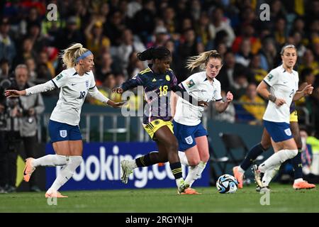 Sydney, Australien. 12. Aug. 2023. Das Viertelfinale der Frauenweltmeisterschaft 2023 zwischen England und Kolumbien im Accor Stadium findet am 12,2023. August in Sydney，, Australien statt. Kredit: Meng Gao/Alamy Live News Stockfoto